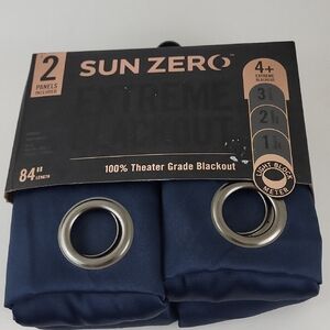 Sun Zero 100% Blackout 2 Curtain Panels 40" W X 84" L Dark Blue